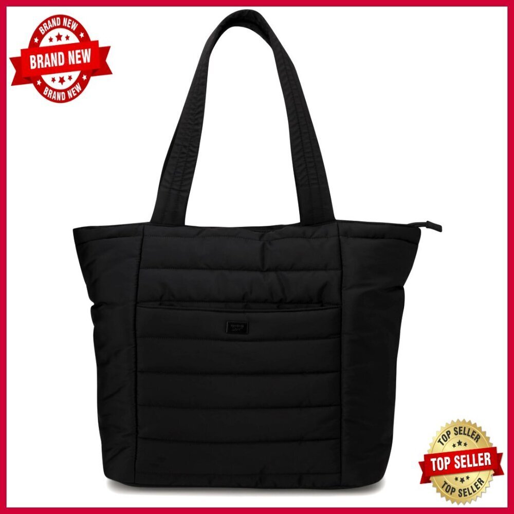 Large Lightweight Puffer Travel Tote with Zipper Shoulder Bag